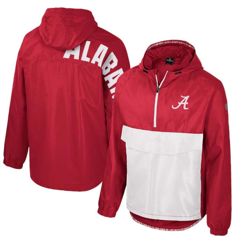Alabama Crimson Tide Colosseum Reloaded Anorak Half-Zip Jacket - Crimson,